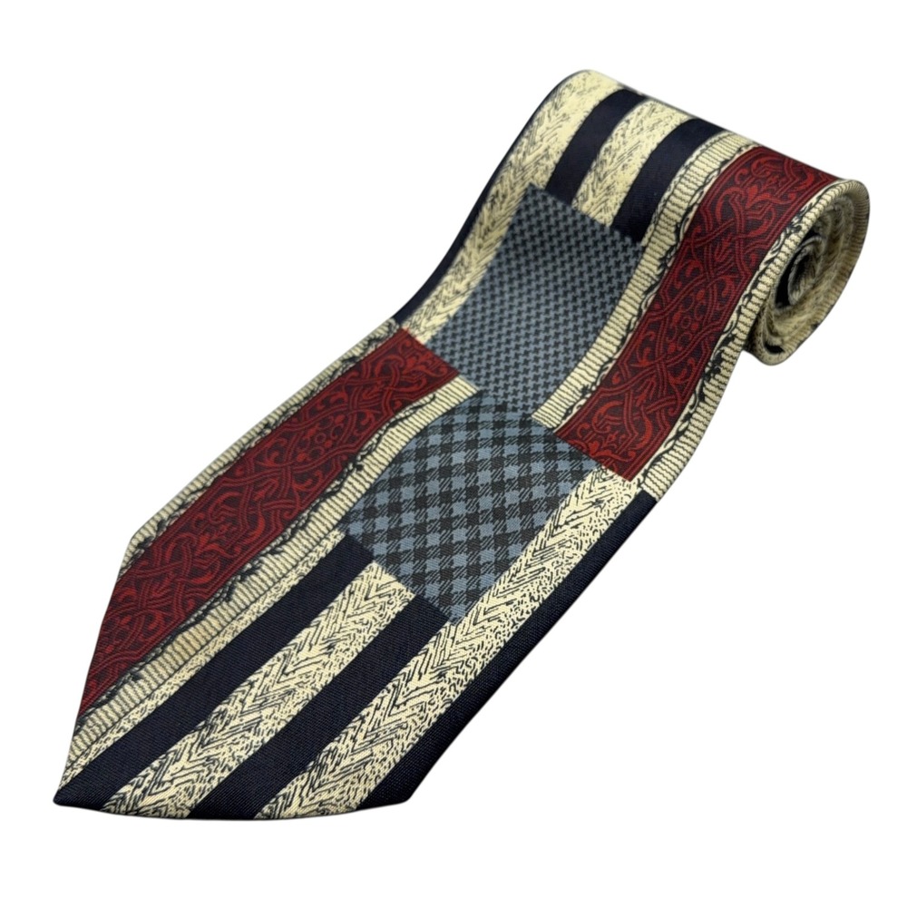 Dino Romaro Patchwork Silk Trading Necktie Men‎ Statement Pattern